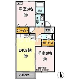 プレザント芳泉 2DKの間取図画像