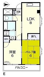 堂元ビル 2LDKの間取図画像
