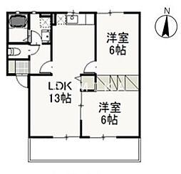 ベリー・オーライC 2LDKの間取図画像