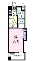 レジデンス下伊福颯 1Kの間取図画像