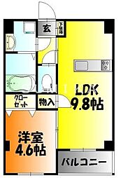 サンフォレスタ西古松 1LDKの間取図画像