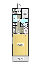 Arioso 1Kの間取図画像