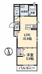 サンケープ 1LDKの間取図画像