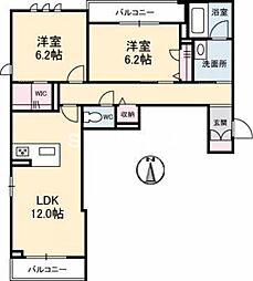クレストヴェール7 2LDKの間取図画像