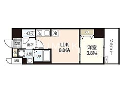 S-RESIDENCE表町 1LDKの間取図画像