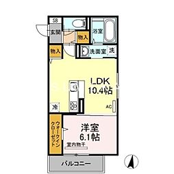 フィロス2 1LDKの間取図画像