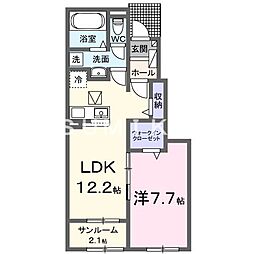フェリスガーデン 1LDKの間取図画像