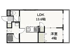 ポルト・ボヌール 1LDKの間取図画像
