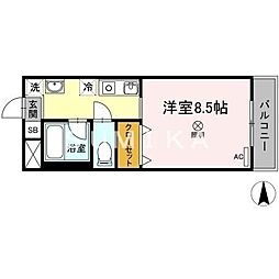 マ・メゾン三野 ワンルームの間取図画像