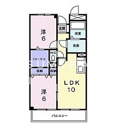 マーベラス豊成 2LDKの間取図画像