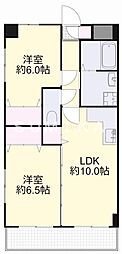 メゾン・ボヌール 2LDKの間取図画像