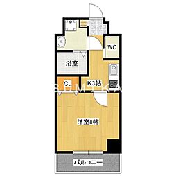 岡山市南区青江6丁目マンション 1Kの間取図画像