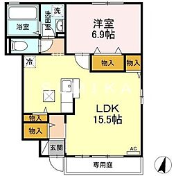 グランパ 1LDKの間取図画像