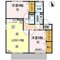 ハートランドウィルモア 2LDKの間取図画像