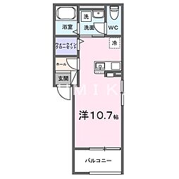 ル・シエル B ワンルームの間取図画像