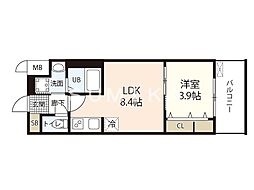 S-RESIDENCE表町 1LDKの間取図画像