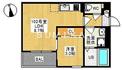 レガリスト平井 1LDKの間取図画像