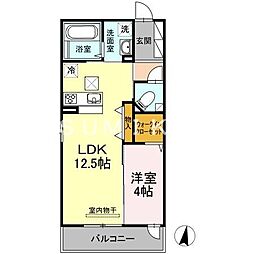 フィロス2 1LDKの間取図画像