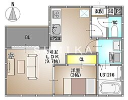 REGALEST 伊島I 1LDKの間取図画像