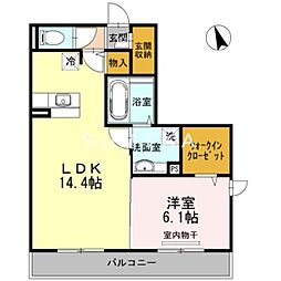 ルーチェ 1LDKの間取図画像