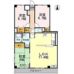 バイブリー・ヒル 3LDKの間取図画像