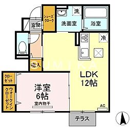 エマーブルM'c 1LDKの間取図画像