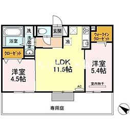 リバーサイド江並 2LDKの間取図画像