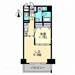 ハアラン表町 1LDKの間取図画像