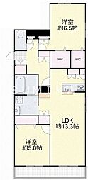 Grand Vert Shimiz 2LDKの間取図画像