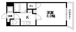 ルナ国体町 1Kの間取図画像