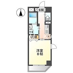 グランソート柳町 1Kの間取図画像