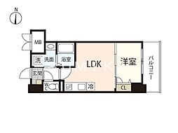 サーパスフォーシア大供 1LDKの間取図画像