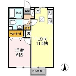 ヴィラコスモス 1LDKの間取図画像