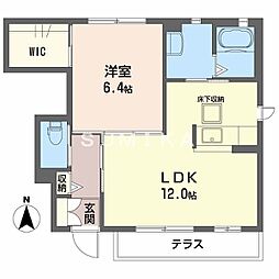 シャーメゾンつばき2 1LDKの間取図画像