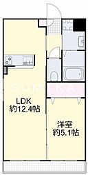 ヴィクトワール大供 1LDKの間取図画像