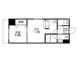 willDo岡山大供 1LDKの間取図画像
