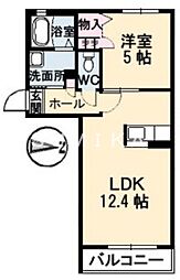 ハピーハイツ 1LDKの間取図画像