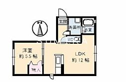 ラ・パルテール新屋敷2 1LDKの間取図画像
