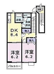 トゥルーランド錦A 2DKの間取図画像