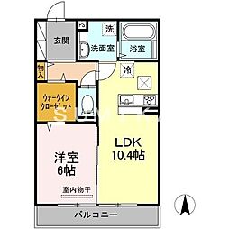 カーサ・グランデ 1LDKの間取図画像
