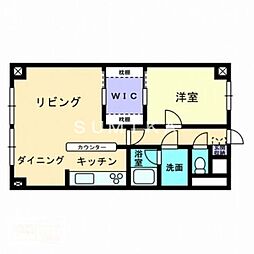 旭川スカイハイツ 1LDKの間取図画像