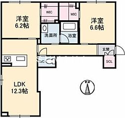 クレストヴェール7 2LDKの間取図画像