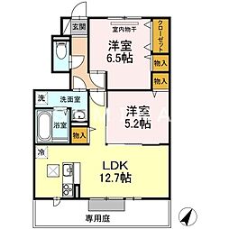ブランシュール 2LDKの間取図画像