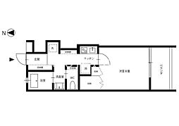 クレル西川原NORTH 1Kの間取図画像