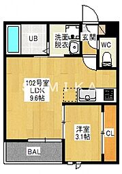 グランティックトミタ 1LDKの間取図画像