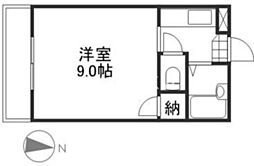 ウィステリア 1Kの間取図画像