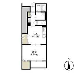 一寿庵 nagomi 1LDKの間取図画像