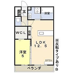 クレセント中仙道5 1LDKの間取図画像