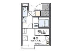レオパレスFUZIMONB 1Kの間取図画像