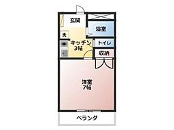コンホート桑田 1Kの間取図画像